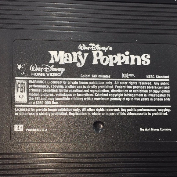 Walt Disney’s Mary Poppins VHS Home Video 023 - Picture 7 of 12